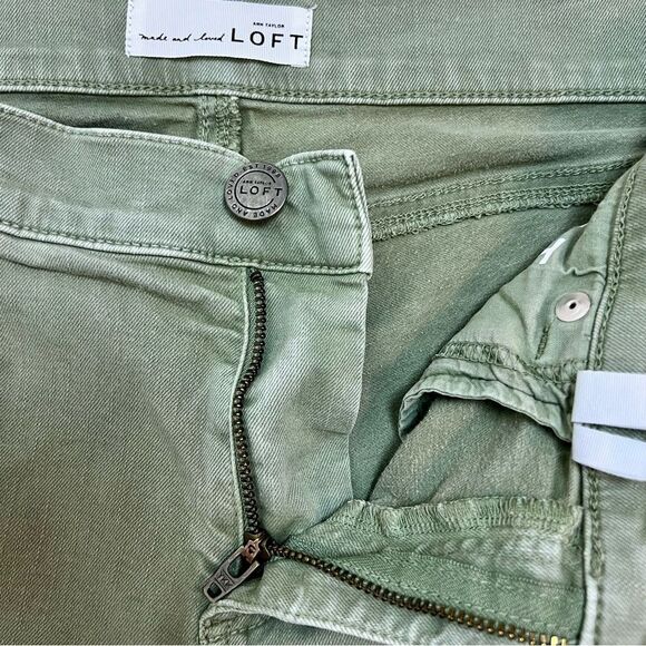 LOFT Skinny Crop Jeans Ankle Denim Pants Green Size 4 - Picture 4 of 6